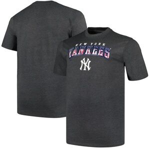 Men's New York Yankees Profile Heather Charcoal Big & Tall American T-Shirt 4XL